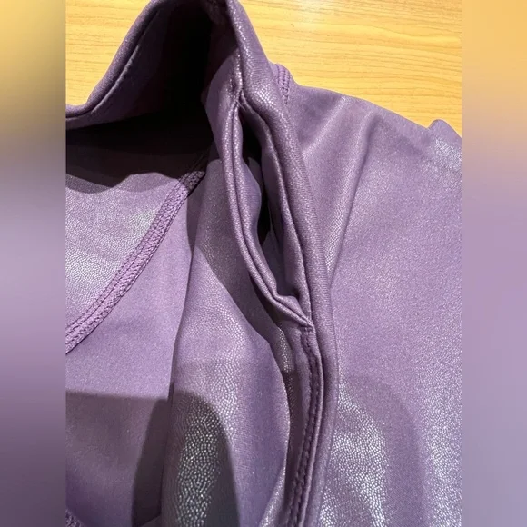 Zyia Light And Tight Plum Purple Metallic Shine Leggings Plus Size. - Picture 9 of 12